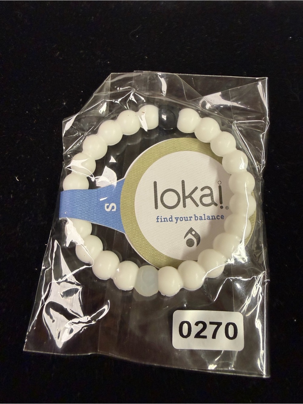 Lokai White Bracelet with Single Black Balance Bead